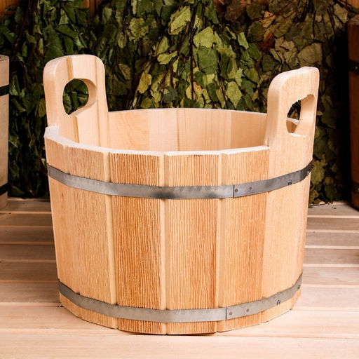 Шайка-таз из липы, 10 л, с тиснением