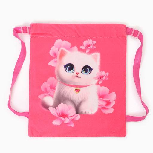 Сумка детская «Белая кошечка», 35×30 см, розовая