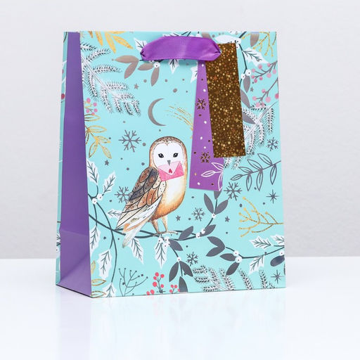 Пакет подарочный Зимняя совушка, люкс 18 х 22,3 х 10 см - Simaland фото 3