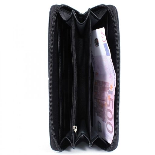 Портмоне женское Premier-S-4 н/к, 3 отд, 9 карм, ручка-петля, черный сафьян матовый (589) 197452  фото 3