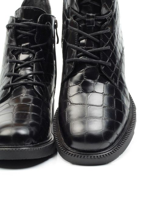 01-CXR130-1P BLACK Ботинки демисезонные женские (натуральная кожа, байка) - Фабричный китай фото 16