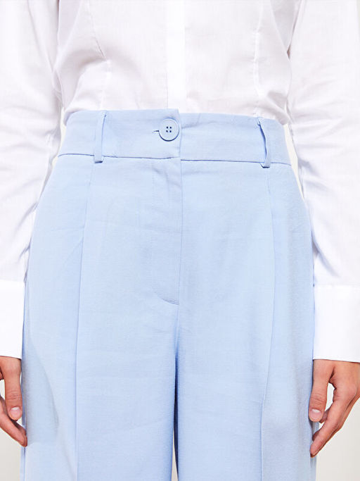 Kad?n Y?ksek Bel Rahat Kal?p D?z Pantolon