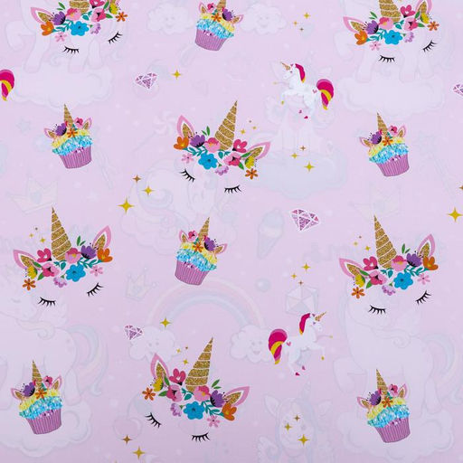 Цена за 10 шт. Бумага упаковочная глянцевая двусторонняя Единороги, 70 х 100 см - UPAK LAND фото 5