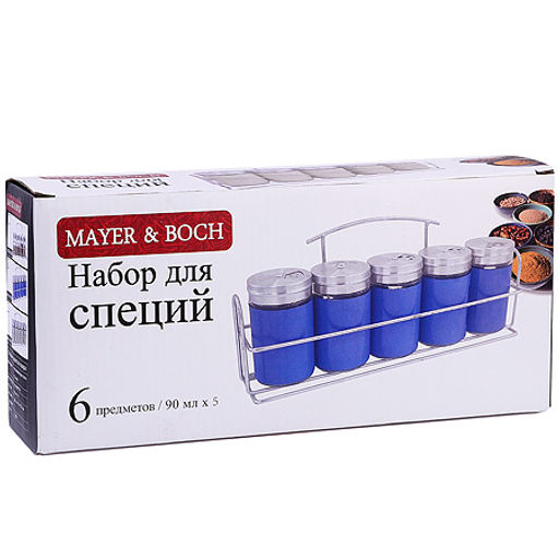 40483 Набор для специй на подставке 6пр стекло/нерж (16 специй внутри) MB (х24) - Mayer&boch фото 4