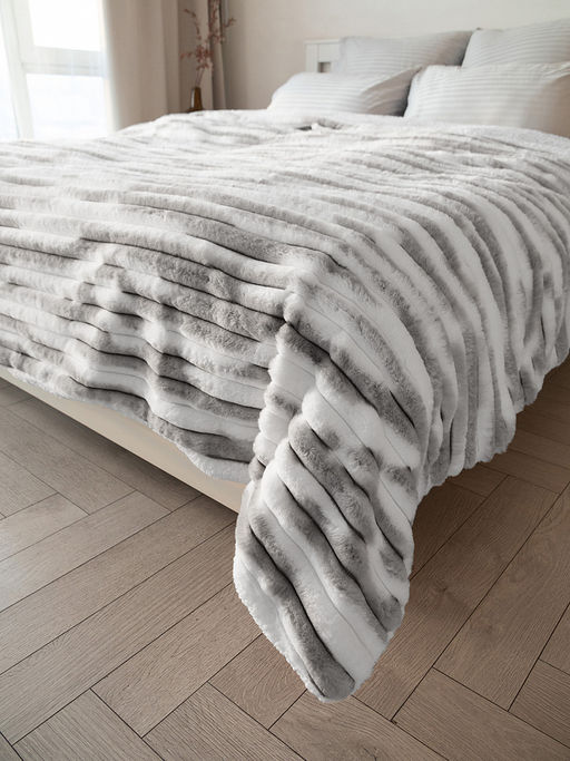 Плед меховой 200x220 серый - Denastia фото 5