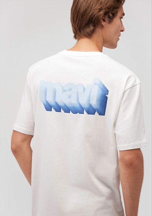 Mavi Logo Bask?l? Beyaz Tisort  фото 2