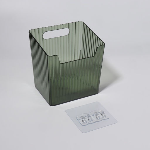 Органайзер для хранения «GREEN», навесной, 1 секция, с клеевой основой, 11.5×8×11 см, полупрозрачный, зелёный