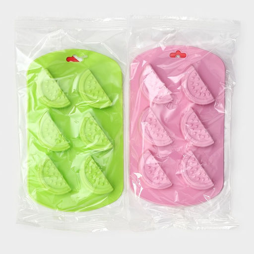 Цена за 2 шт. Форма для выпечки Доляна Арбузные дольки, силикон, 19?11?1.5 см, 6 ячеек (4?2.5 см), МИКС  фото 7