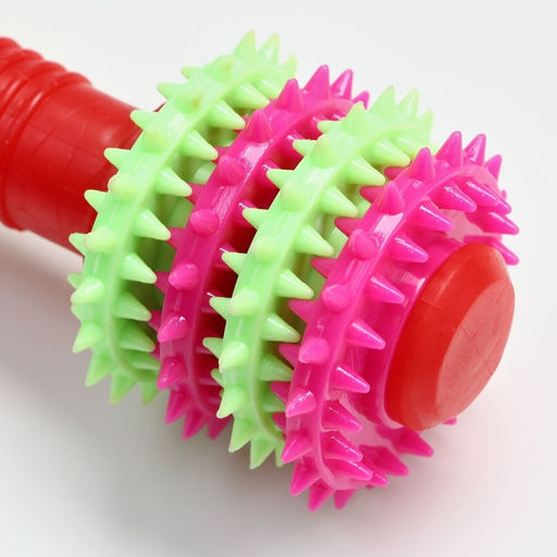 Игрушка жевательная 15,5 х 5,5 см, красная/розовая/зелёная - Пижон фото 3