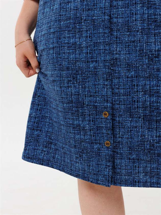 Платье женское П-127 (кулирка) Синий лён