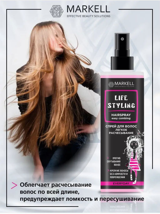 MARKELL Life Styling Спрей для волос Легкое расчесывание 195мл фото 2