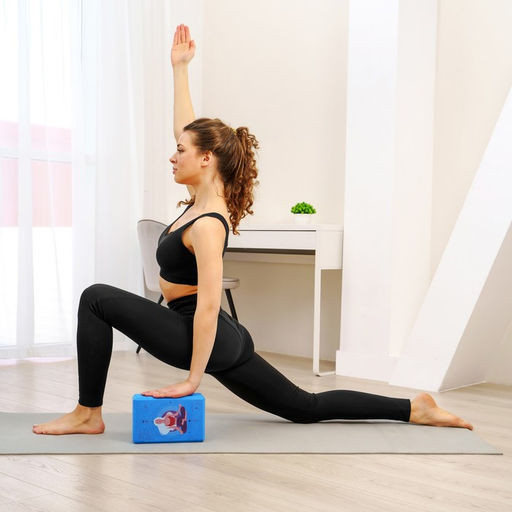 Блок для йоги Sangh Moon, 23×15×8 см, синий