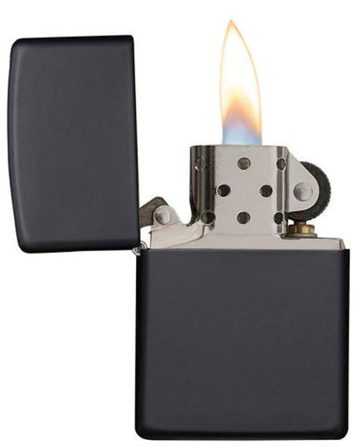 ЗажигалкаZIPPO классическая с черным матовым покрытием | Black Matte 218  фото 3