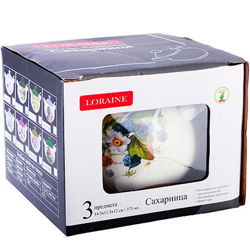 60150 Сахарница с крышкой 375мл с ложкой 3пр Лесные ягоды с лимонами доломит LR (х36) - Mayer&boch фото 3