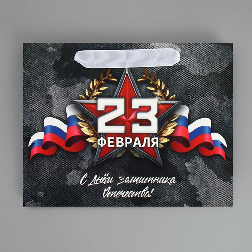 Пакет ламинированный вертикальный 23 февраля, MS 23 х 18 х 10 см - Дарите счастье фото 14