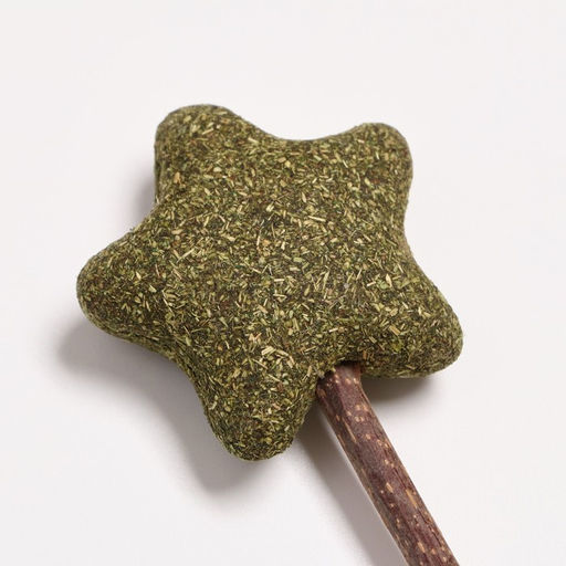 Игрушка для кошек из кошачьей мяты Звезда на палочке из мататаби, 13,5 см - Пижон фото 3