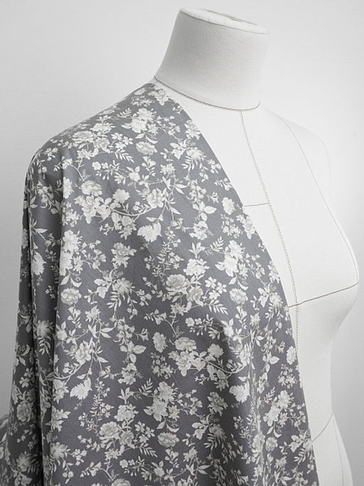 Импорт. хлопок "Летняя мелодия" цв.серый с лиловым оттенком, ш.1.5м, хлопок-100%, 100гр/м.кв