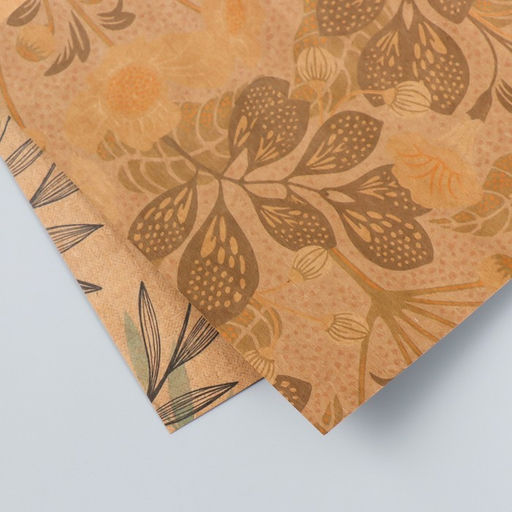 Цена за 10 шт. Бумага для скрапбукинга двусторонняя крафт «Флора», плотность 180 г, 15.5×17 см