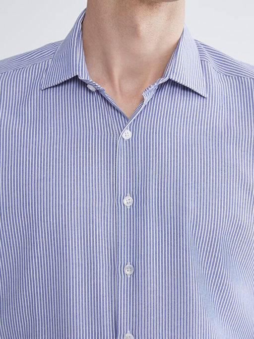 Slim Fit Uzun Kollu ?izgili Erkek G?mlek