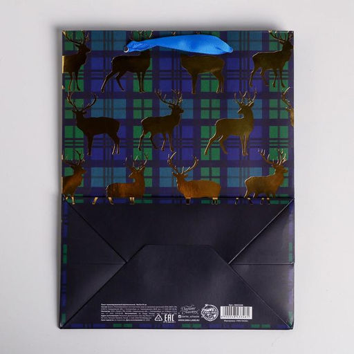 Цена за 6 шт. Пакет подарочный новогодний ламинированный «Стильный», MS 18 х 23 х 10 см