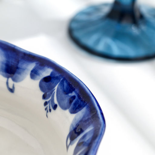 Миска - пельменница гжель «Яркий вкус», бело-синий, фарфор, 7×17 см