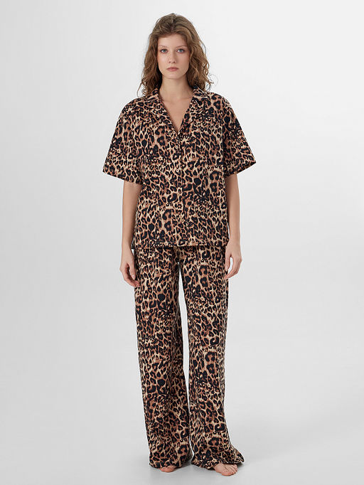 Комплект женский домашний с леопардовым принтом
