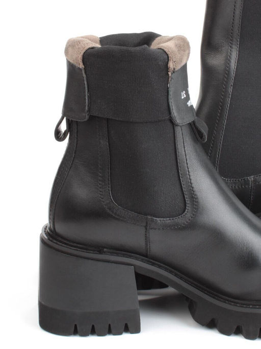 01-GZ6115-X81 BLACK Ботильоны демисезонные женские (натуральная кожа, байка)