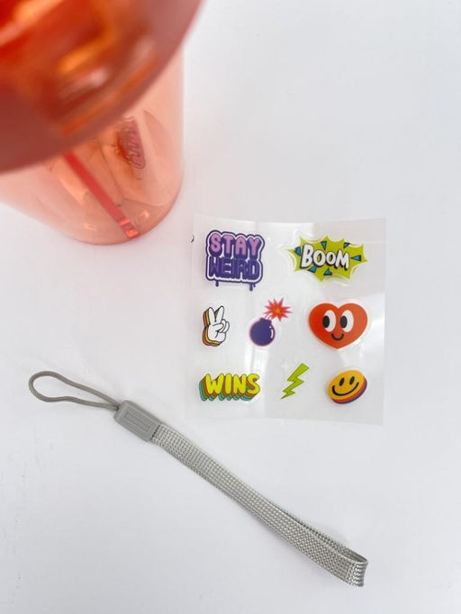 Тамблер с наклейками Funny bear, red (420 мл)