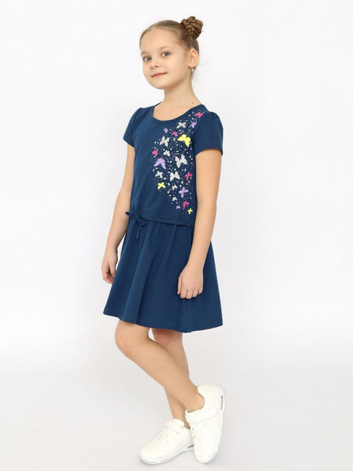 CRB wear/CSKG 63765-41-395 Платье для девочки,темно-синий/Ex.Cherubino фото 4