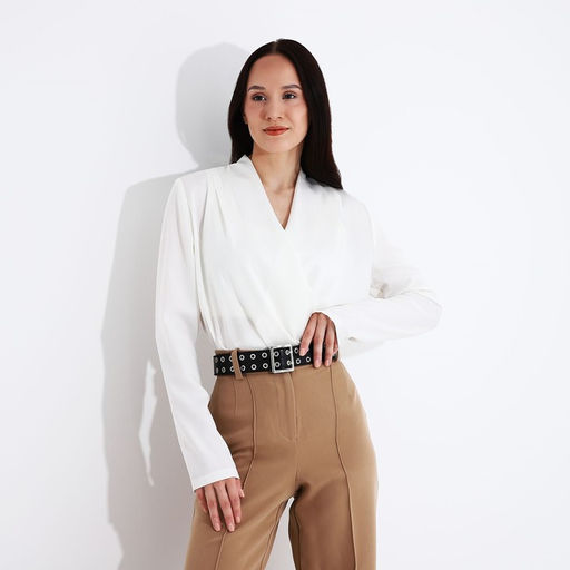 Ремень женский, ширина 4 см, люверсы, пряжка металл, цвет чёрный - Simaland фото 3