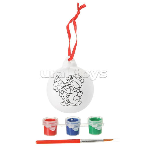 Мой благотворительный взнос в Коробку Храбрости -Набор для творчества "Ёлочные украшения. Шар со снеговичком"