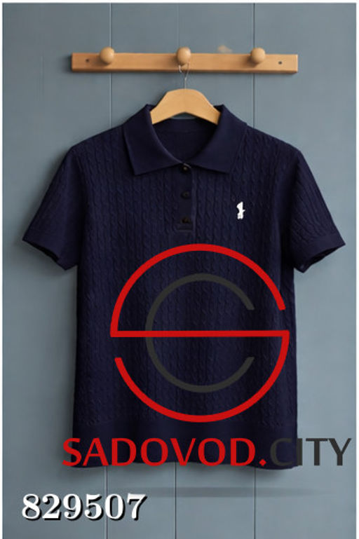 Женская футболка-поло однотонная