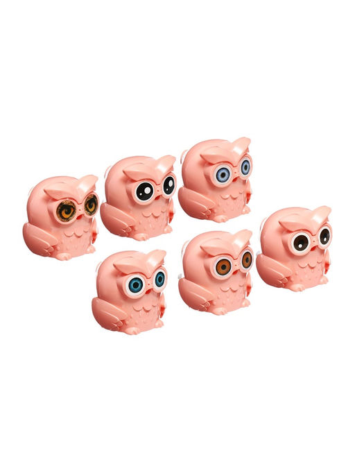 Точилка для карандашей механическая Calligrata «Сова», с контейнером, персиковая