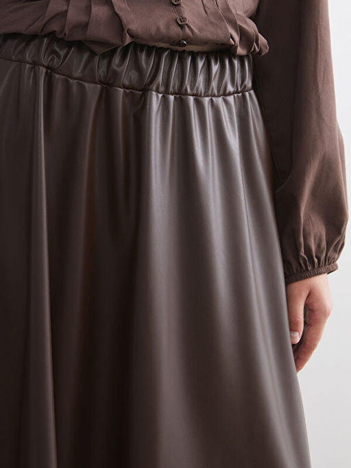 Beli Lastikli Deri G?r?n?ml? Klo? Etek