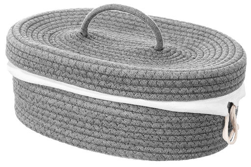 Хлебница плетеная с льняным мешком 35*25*13 см, серая - Elan gallery фото 3