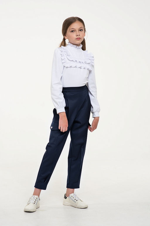 Белая школьная блуза Mooriposh, модель 06178  фото 7