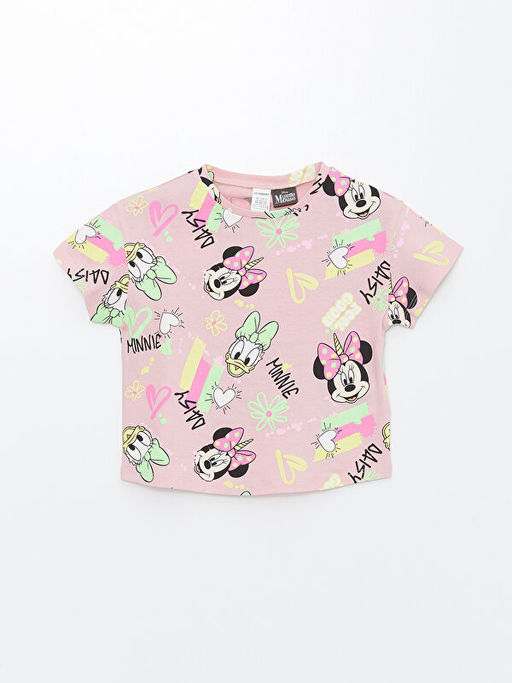 Bisiklet Yaka K?sa Kollu Minnie Mouse Bask?l? K?z Bebek Ti??rt 2li - Waikiki фото 3