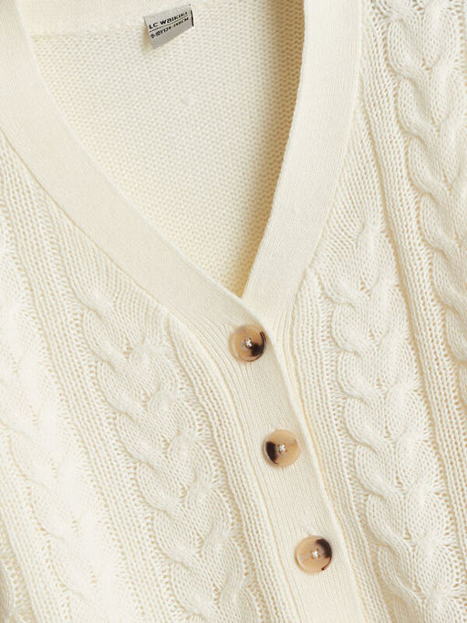 V Yaka ?rg?l? K?z ?ocuk Triko H?rka