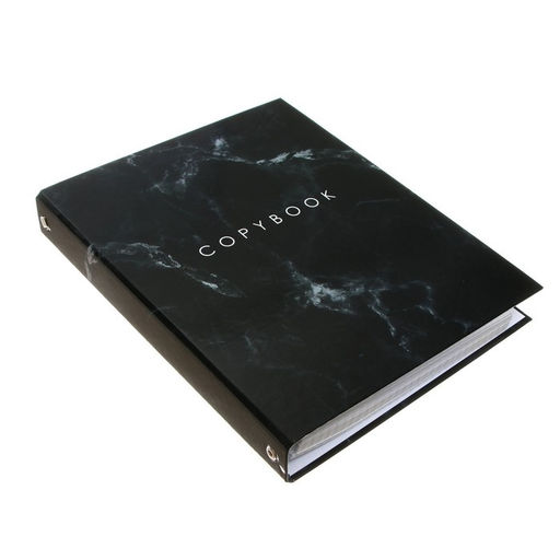 Тетрадь на кольцах Calligrata «Мрамор чёрный» A5, 120 листов, в клетку, обложка 7БЦ, блок офсет