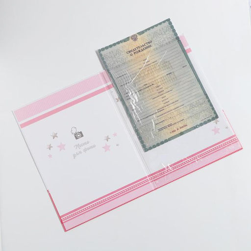 Папка для свидетельства о рождении Слоник, для девочки, А4 - Долго и счастливо фото 5