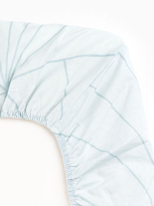 Простыня на резинке 2-спальная Этель Line art (вид 2), 160200+25 см, поплин  фото 5