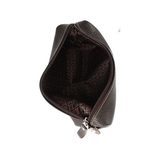 Косметичка Croco-К-721 натуральная кожа (1 отдел), коричневый флотер (116/1) 265364  фото 3