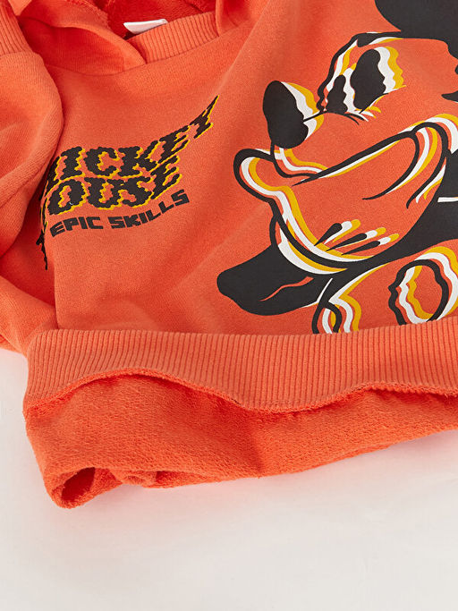 Uzun Kollu Mickey Mouse Bask?l? Erkek Bebek Hoodie - Waikiki фото 2