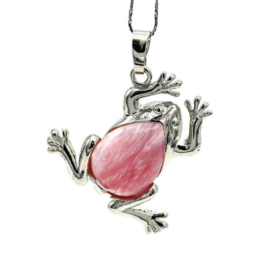 Подвеска Лягушка 30*30мм с халцедоном