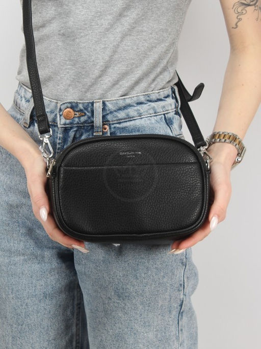 Сумка женская искусственная кожа DJ-CM 6920-BLACK, 2отд, плечевой ремень, черный SALE 260336 - Adelia фото 5
