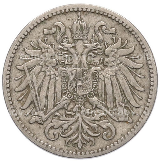 Монета 10 геллеров 1895 года Австрия
