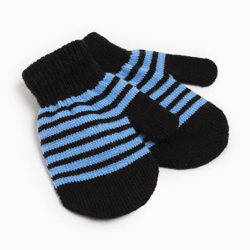 Цена за 2 шт. Варежки детские однослойные MINAKU, цвет черный, синий, размер 13-14 см