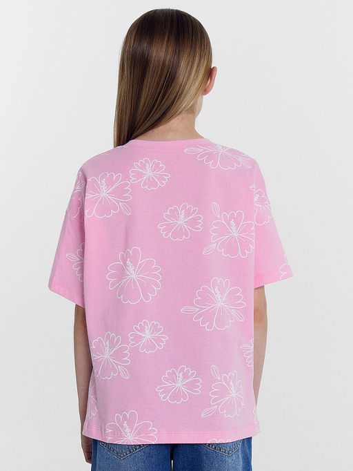 Футболка для девочек мультипак (2 шт.) в зеленом и розовом цвете с цветами - Mark formelle фото 2