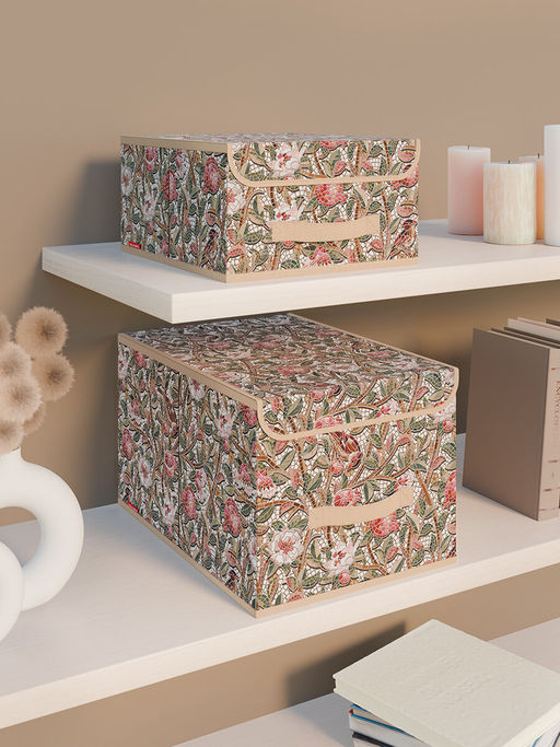VAL OF-BOX-LM Короб стеллажный с крышкой, большой, 30*40*25 см, OPUS ROMANO FLORA, шт