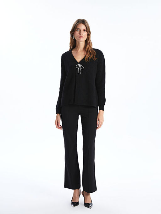 V Yaka Kad?n Triko H?rka